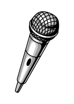 Classical microphone isolated on white background. Illustration in retro style Stock Illustration