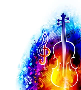 Classical music background with violin Illustrazione stock