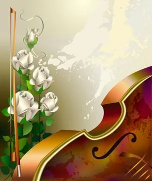 Classical music background with violin Illustrazione stock