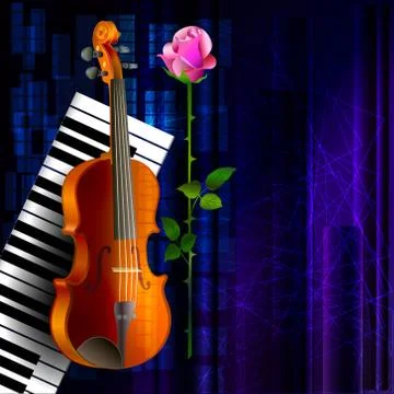 Classical music background with violin Stock Illustration