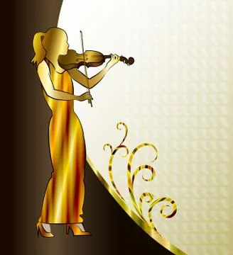 Classical music background. Violin player. Illustrazione stock