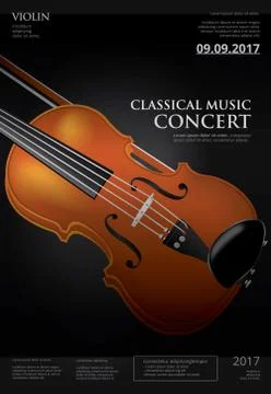 The Classical Music Concept Violin Vector Illustration Illustrazione stock