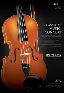 The Classical Music Concept Violin Vector Illustration Illustrazione stock