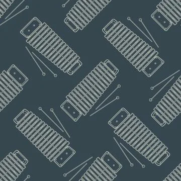 Classical music instruments seamless pattern. Stock Illustration