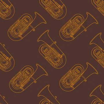 Classical music instruments seamless pattern. Stock Illustration