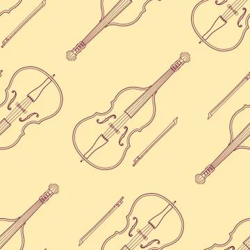 Classical music instruments seamless pattern. Stock Illustration