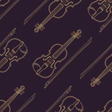 Classical music instruments seamless pattern. Stock Illustration