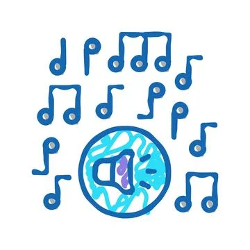 Classical music melody icon doodle illustration Illustrazione stock
