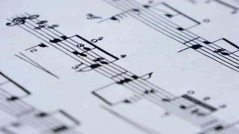 Classical Music Sheet Video stock 72175822