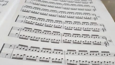 Classical musician study classical music notes. Stock Footage 224326479