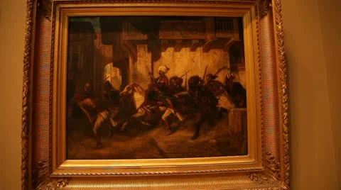 Classical Painting Pan Stock Footage 21309304
