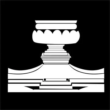 Classical Pedestal Base Ornate Column Capital Illustration Stock-Illustration