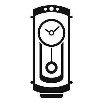 Classical pendulum clock icon, simple style Stock Illustration