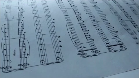 Classical pianist study music notes on the music book. classical melody. Video stock 220845051