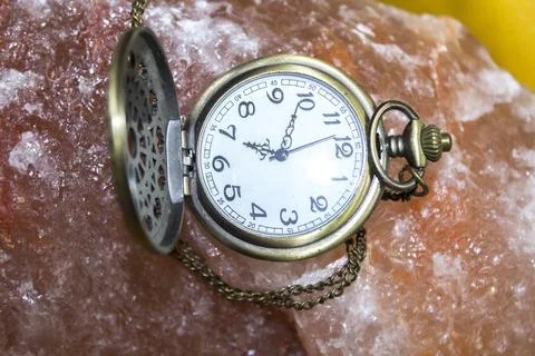 Classical Pocket Watch on the table Stock Photos