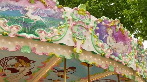 Classical Pretty Modern Carousel in France Video stock 80558948