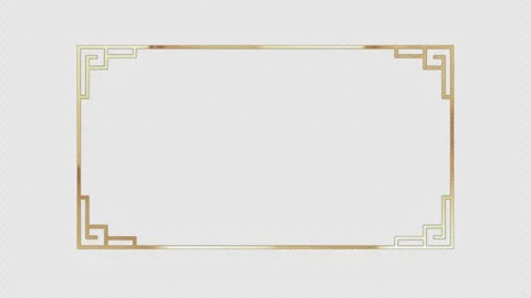 Classical rectangular golden border with circulating golden flowing light Stock Footage 330401076