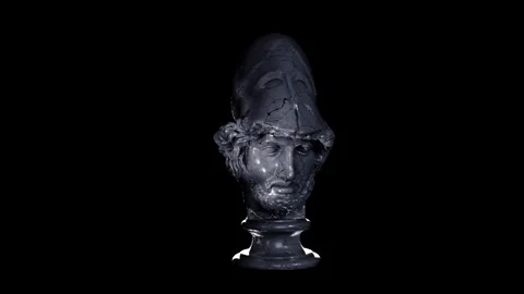 Classical Sculpture of Bust of the called Phocion Rotation Animation Stock Footage 339411552