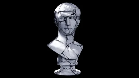 Classical Sculpture of Portrait of an Augustine Prince Rotation Animation Stock Footage 337336281