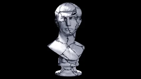 Classical Sculpture of Portrait of an Augustine Prince Rotation Animation Stock Footage 338010298