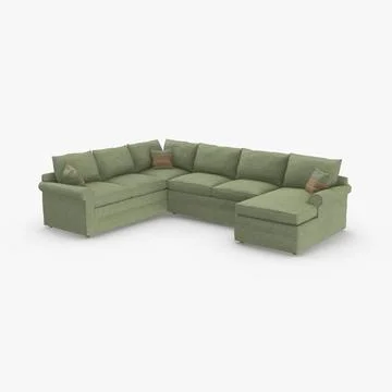 Classical Sectional Sofa 3D Model