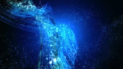 Classical Shiny Blue Waves Stars Galaxy Motion Background Video stock 278841372