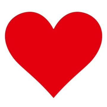 Classical Simple Red Heart Silhouette - Shape - Icon Stock Illustration