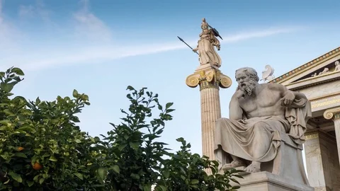 Classical statue of Socrates Stock Footage 84211297
