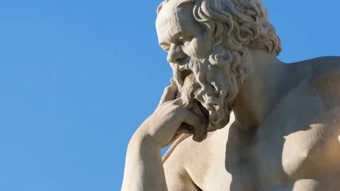 Classical statue of Socrates  Stock Footage 119075189