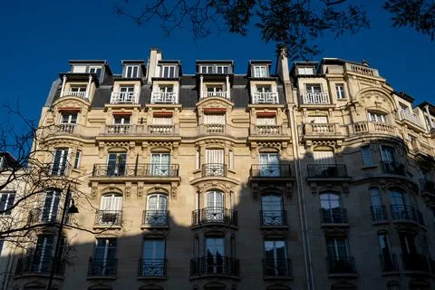Classical stone facade from Paris Stock Photos