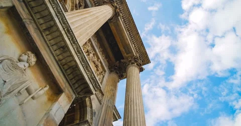 Classical Temple and Fast Clouds Stock-Footage 66452684