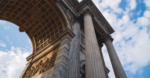 Classical Temple and Fast Clouds Stock Footage 66452739