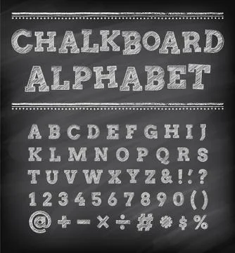 Classical Vector Chalk Grunge Characters Illustrazione stock