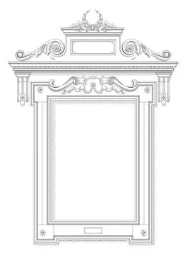 Classical vector frame in the technique of engraving Stock Illustration