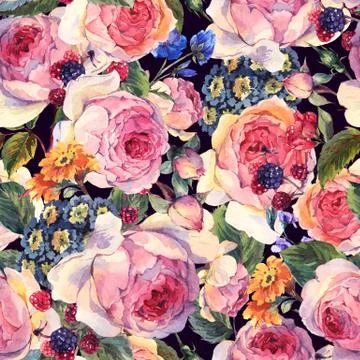 Classical vintage floral seamless pattern Stock Illustration