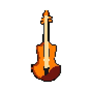Classical violin pixel art vector illustration 스톡 일러스트