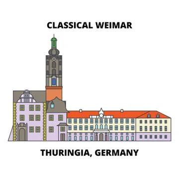 Classical Weimar, Thuringia, Germany line icon concept. Classical Weimar Stock Illustration
