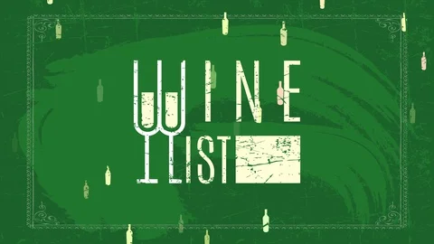 Classical wine list text written with frayed coarse offset changing colors Stock Footage 129642645