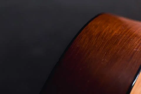 Classical wooden guitar strings. Stock Photos