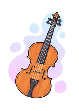 Classical wooden violin without a bow. Stock Illustration