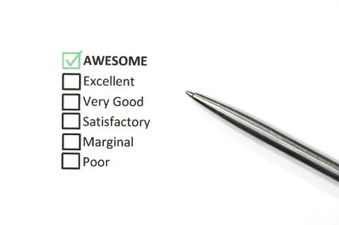 Classification concept as boxes, tick and pen isolatedn on white background. Stock Photos