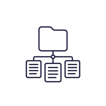 Classification line icon, data management vector Illustrazione stock