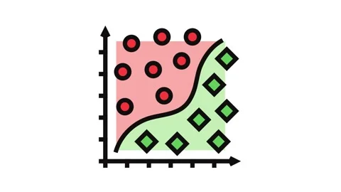 Classification machine learning color icon animation 스톡 동영상 326108016