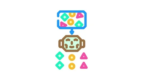Classification machine learning color icon animation Stock Footage 327259875