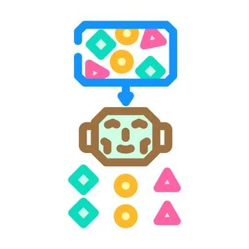 Classification machine learning color icon vector illustration Stock Illustration