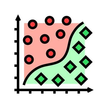 Classification machine learning color icon vector illustration 스톡 일러스트