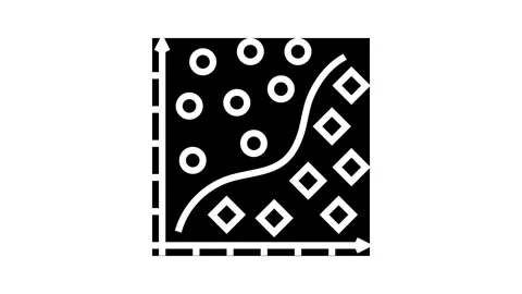 Classification machine learning glyph icon animation Stock Footage 326145308