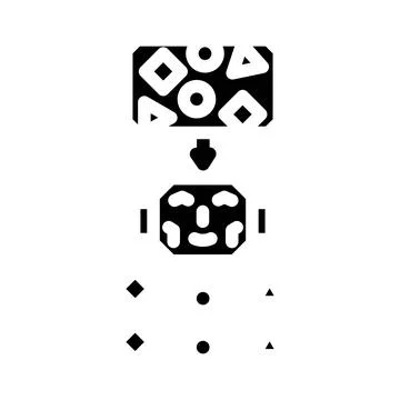 Classification machine learning glyph icon vector illustration Illustrazione stock