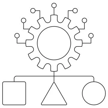 Classification in Machine Learning icon 스톡 일러스트