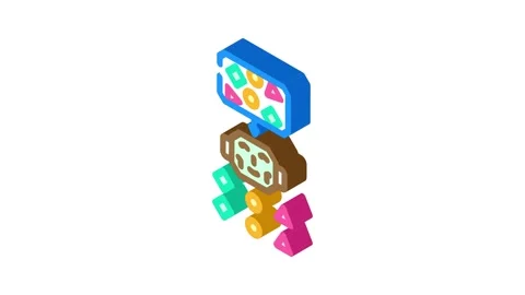 Classification machine learning isometric icon animation Stock Footage 327280808